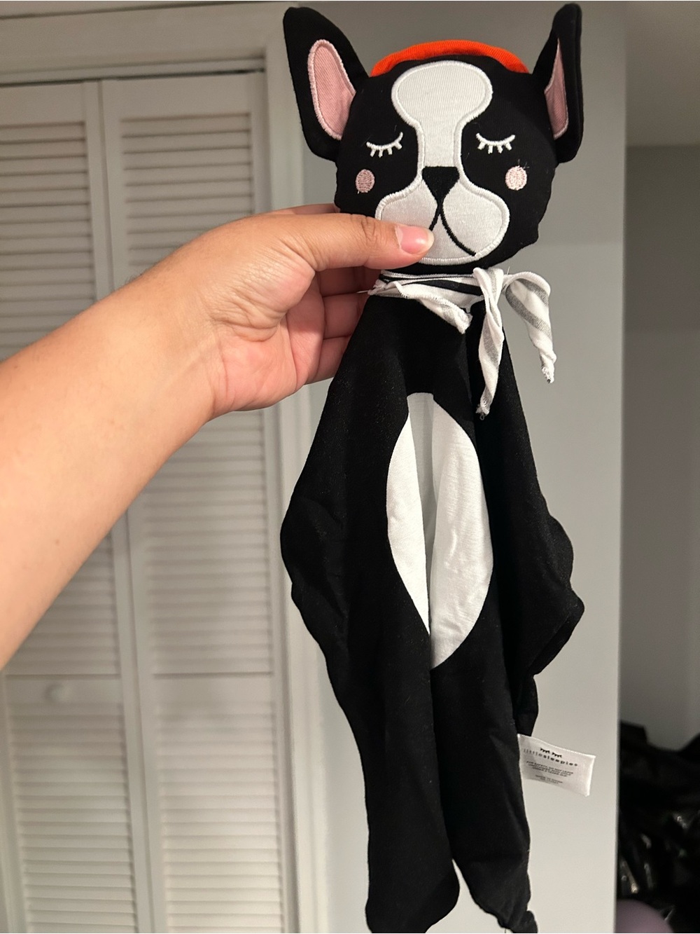Little Sleepies Black & White Plush Dog Lovey